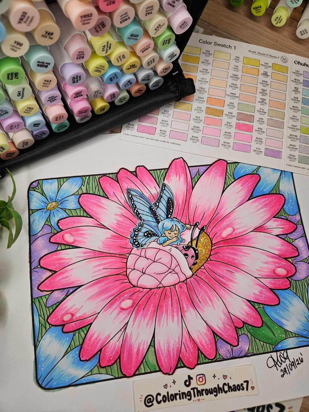Customer photo review of Ohuhu Honolulu 96 Pastel Colors Alcohol Art Markers - Sweetness & Blossoming (New Color Codes)