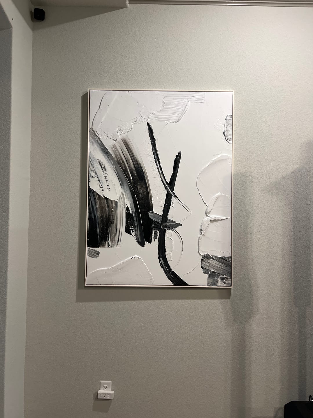 Customer photo review of Elegance in Contrast – Black and White Abstract Painting