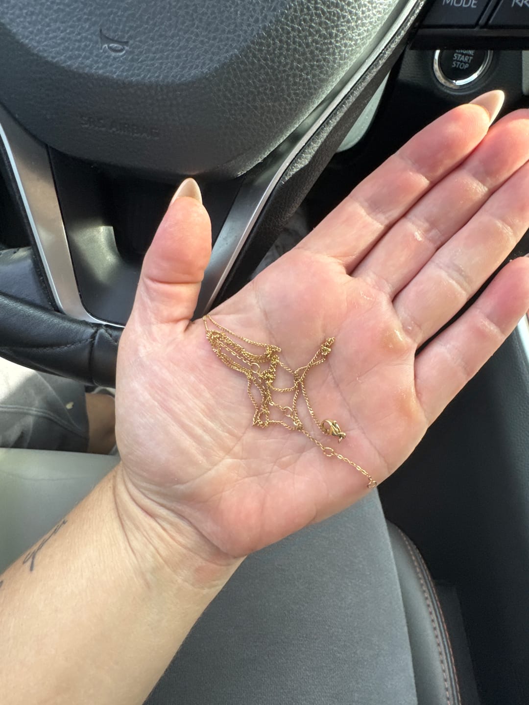 Customer photo review of CZ Cross Necklace