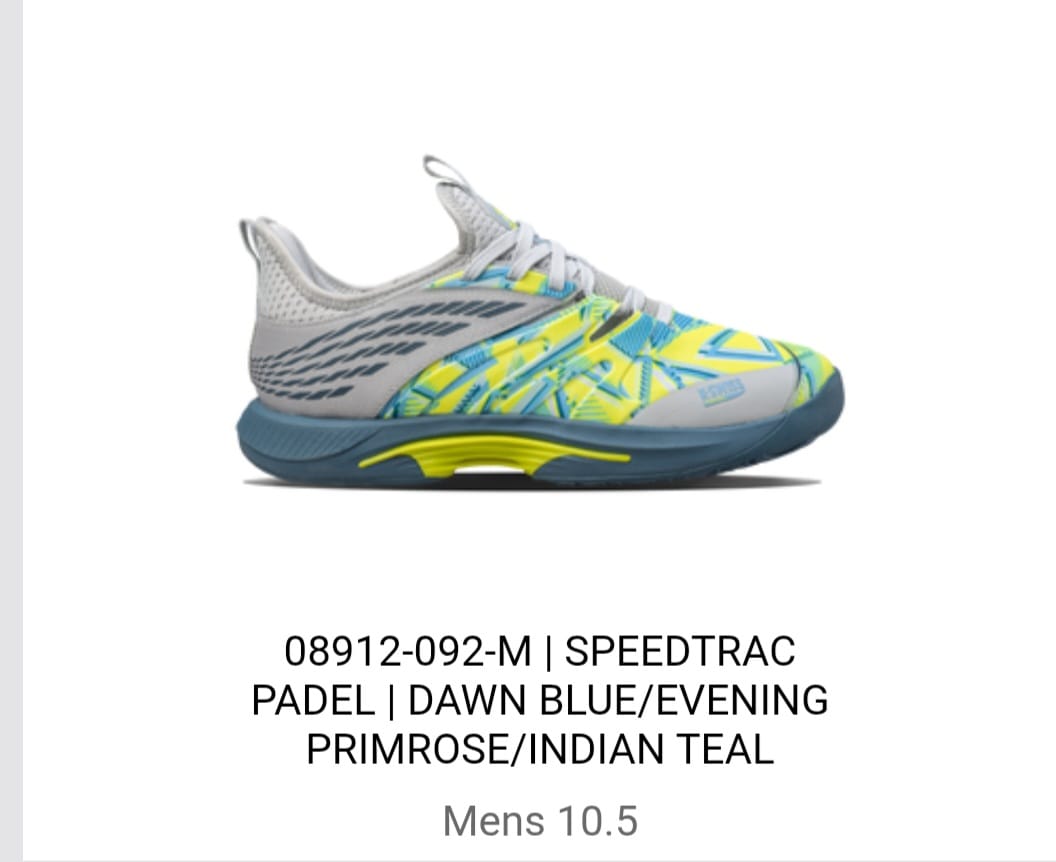Customer photo review of 08912-092-M | SPEEDTRAC PADEL | DAWN BLUE/EVENING PRIMROSE/INDIAN TEAL