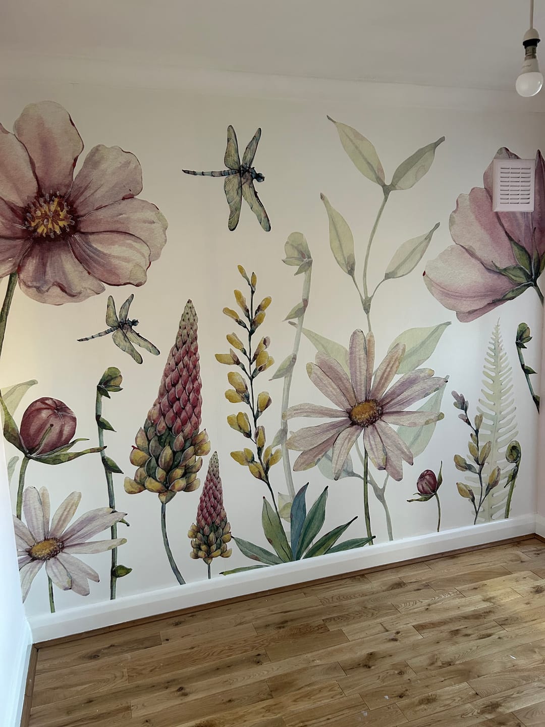 Customer photo review of Daisy - Pink Watercolour Flowers Wallpaper Mural
