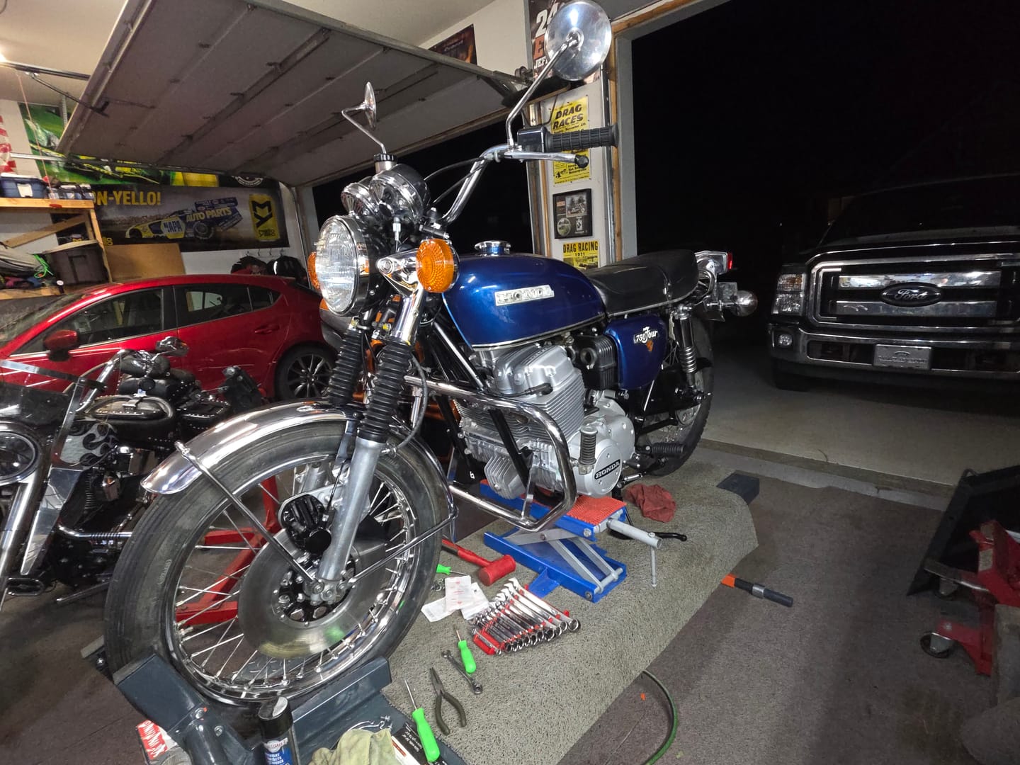 Customer photo review of 1975-78 Honda CB750K ~ Warning and Service Label Set