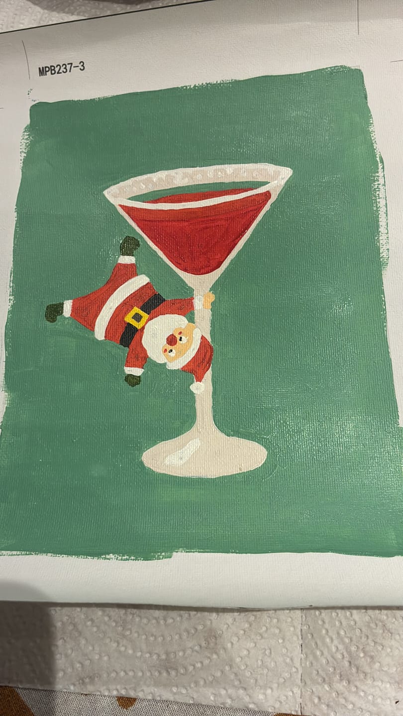 Customer photo review of 6 Mini Paintings - Santa & Cocktail Set