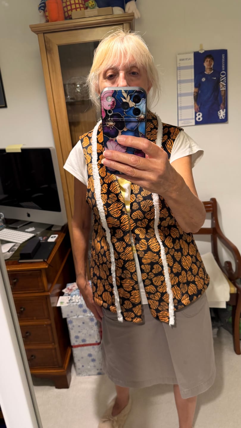 Customer photo review of Animal Heart Sherpa Fur Backed Fleece Fabric