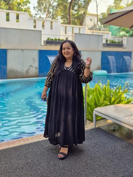 Customer photo review of Layla Sequined Maxi Dress