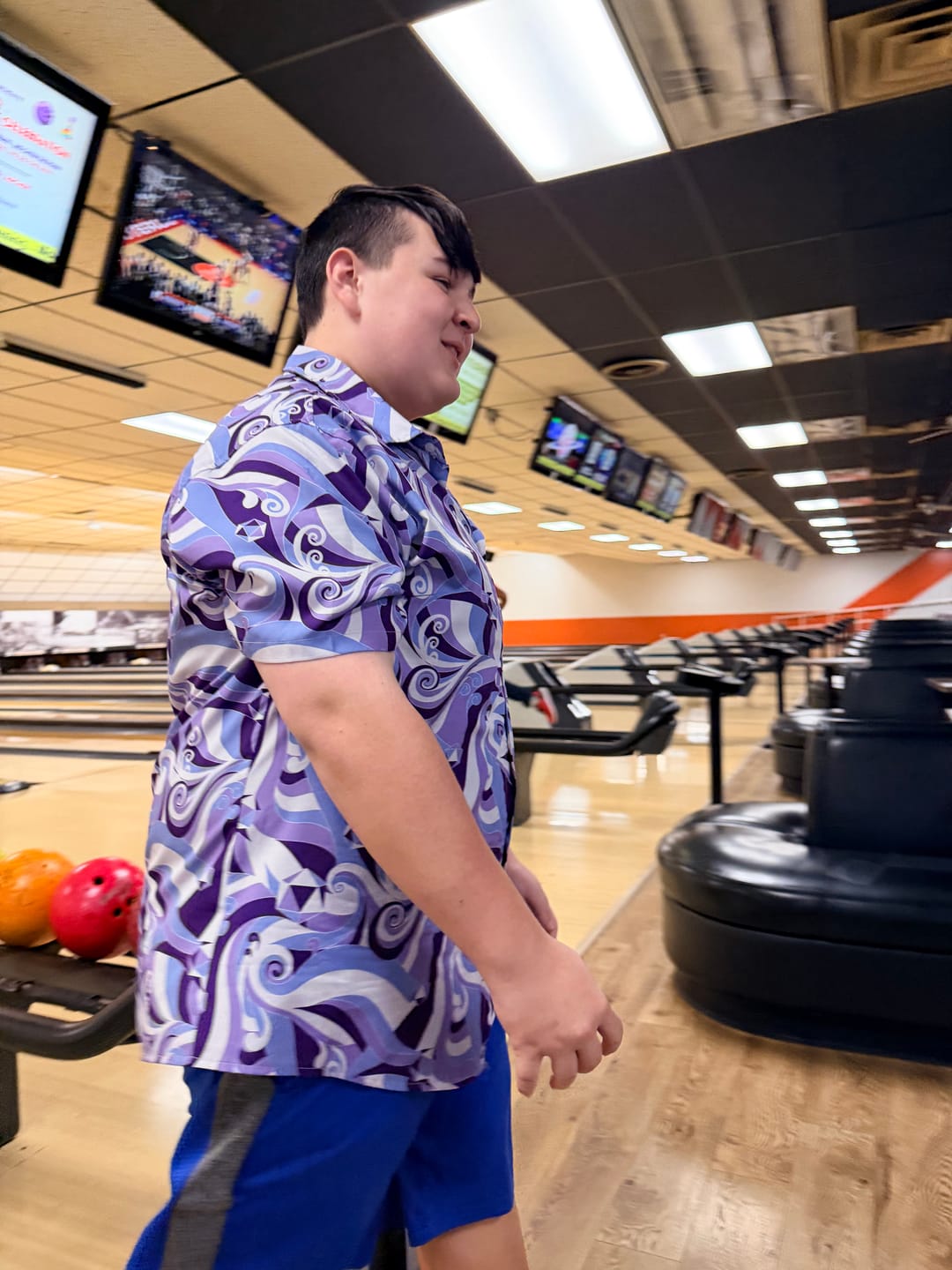 Customer photo review of Dnd Dice Swirls Purple Button Up Shirt