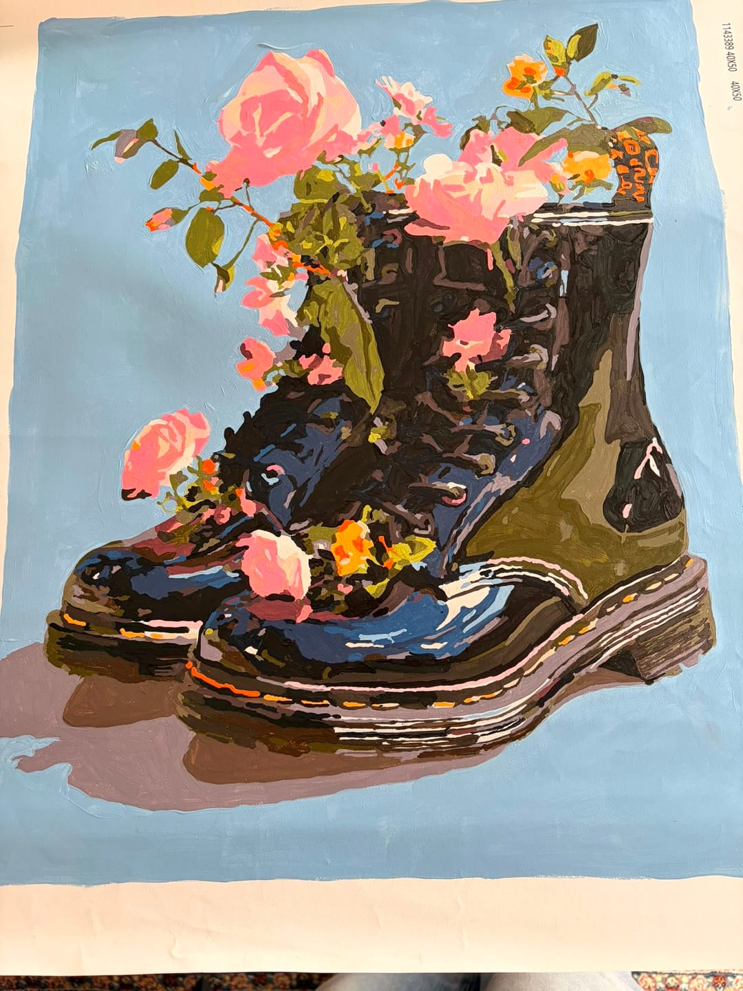 Customer photo review of Wildflowers in Boots | Paint by Number