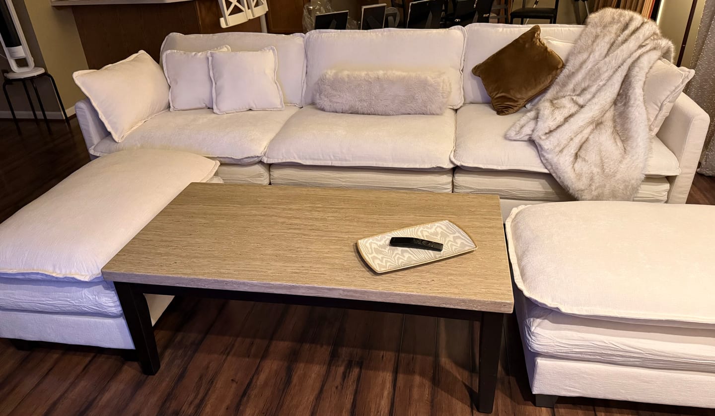 Customer photo review of 149.2 Inch Cloudy Luxury Thickened Cushion Modular Sofa