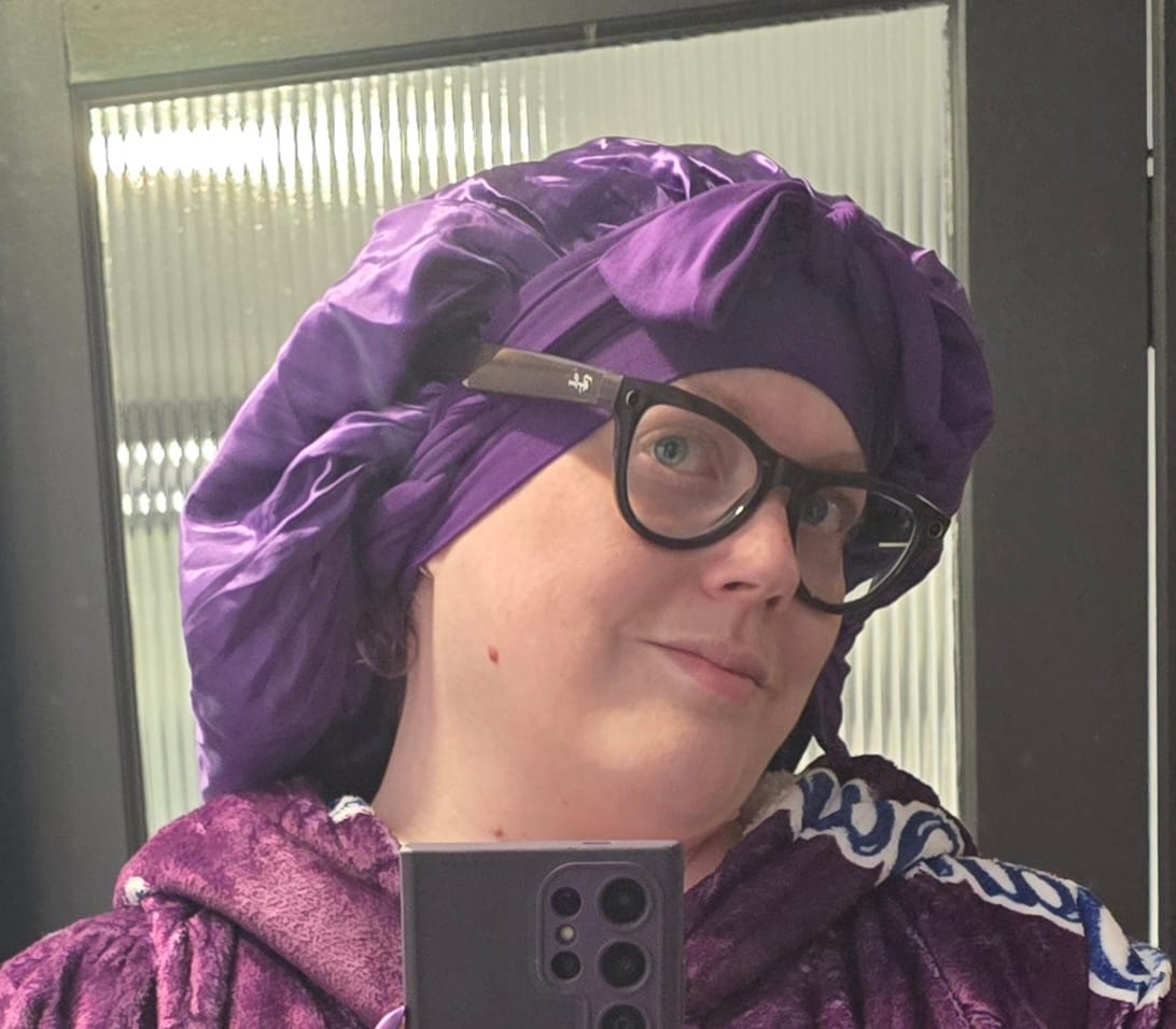 Customer photo review of XL Hair Bonnet Organic Silk