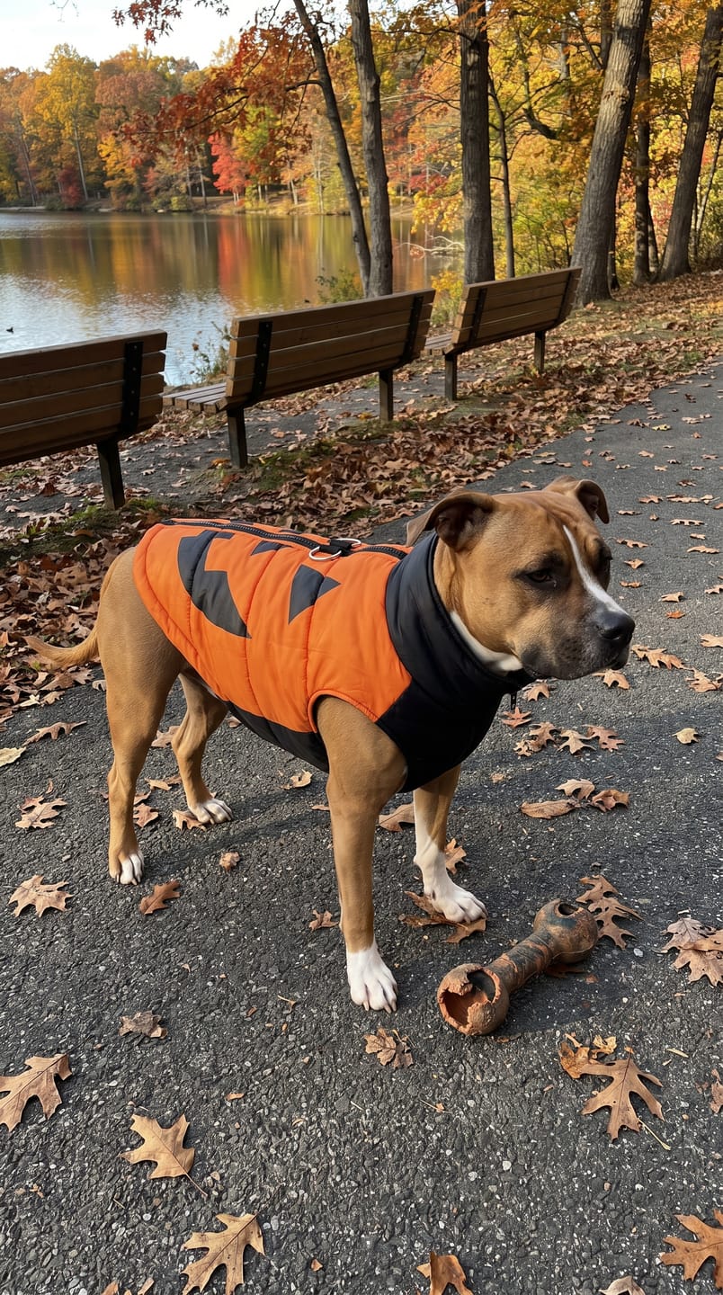 Customer photo review of Warm Whiskers Halloween Pet Vest