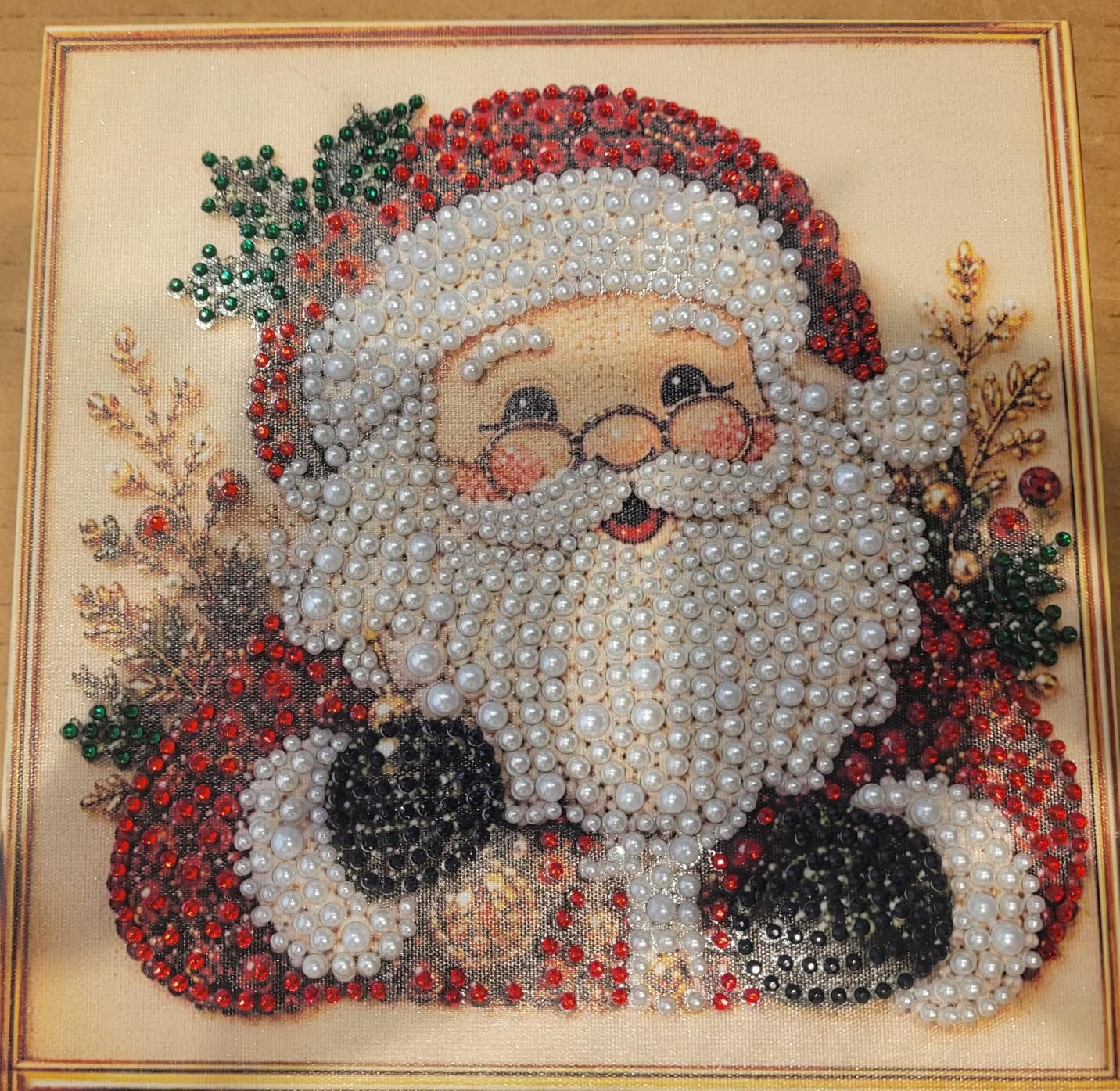 Customer photo review of Christmas Pearl Diamond Painting Kit with Frame