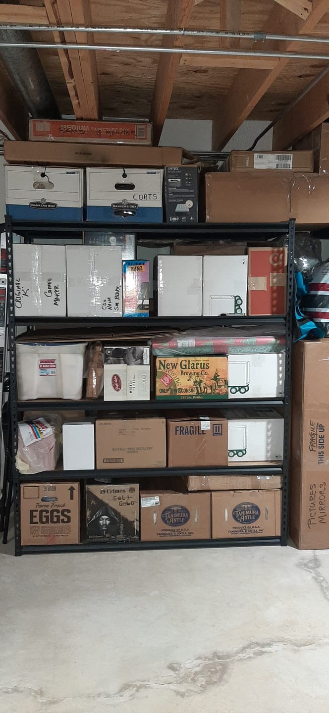 Customer photo review of REIBII 60″W Heavy Duty Metal Shelving Unit, Adjustable Shelves for Storage, Rust-Proof Shelving for Garage, Industrial, Warehouse, Basement & Workshop