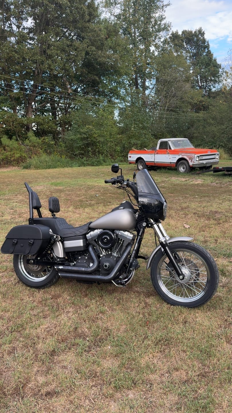 Customer photo review of 32L - Baelor Large Hard Mount Shock Cutout Saddlebags for Harley Dyna Street Bob FXDB/I