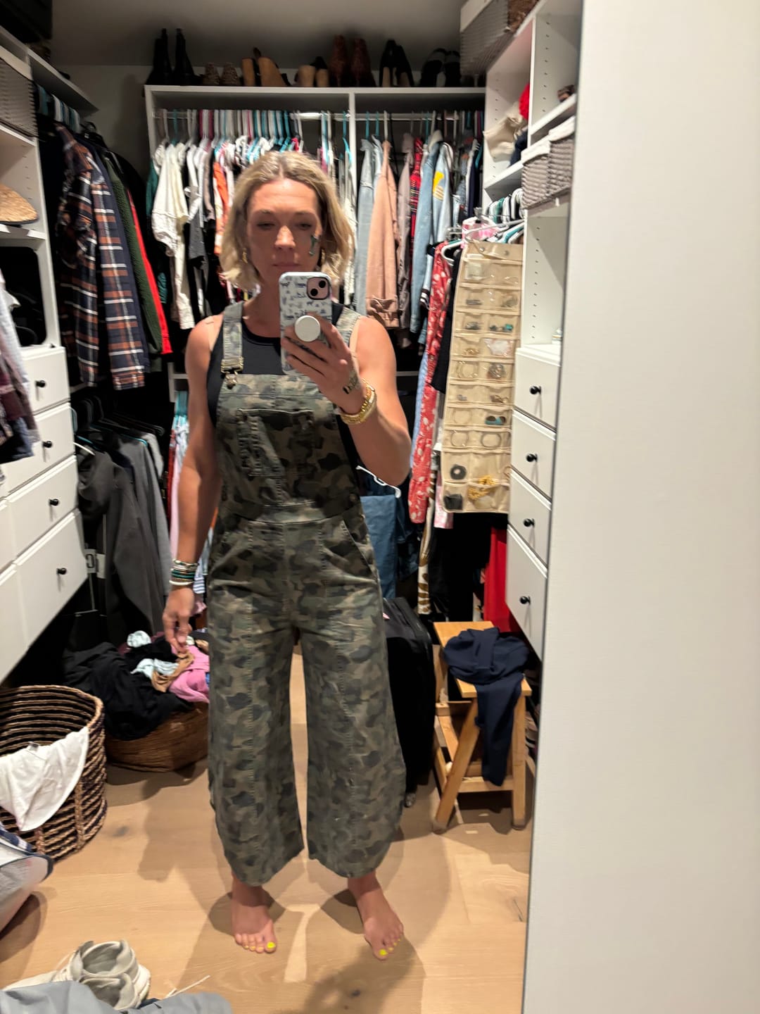 Customer photo review of Chloe Tulip Washed Camo Relaxed Fit Overalls