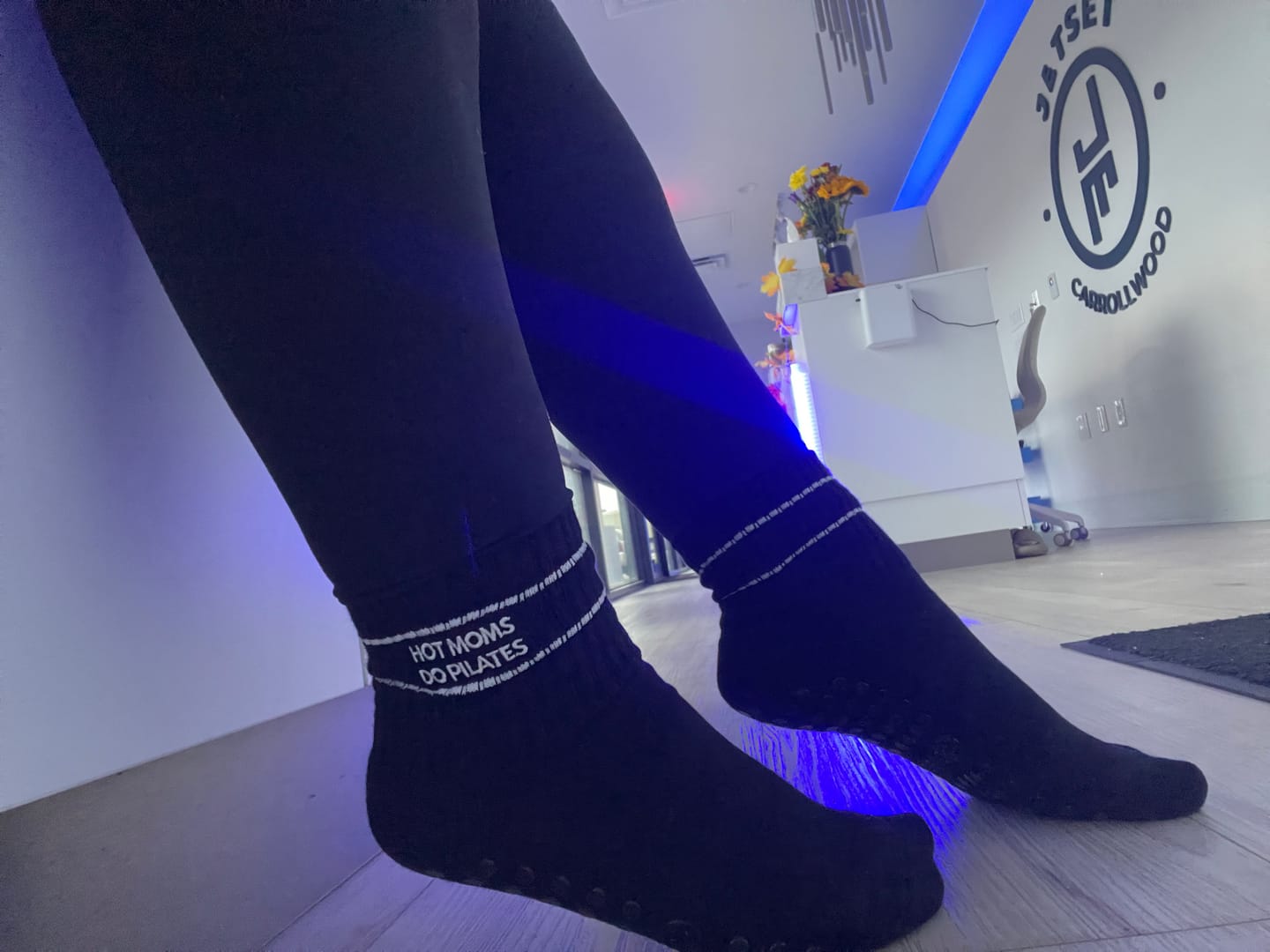 Customer photo review of Hot Moms Do PILATES Socks