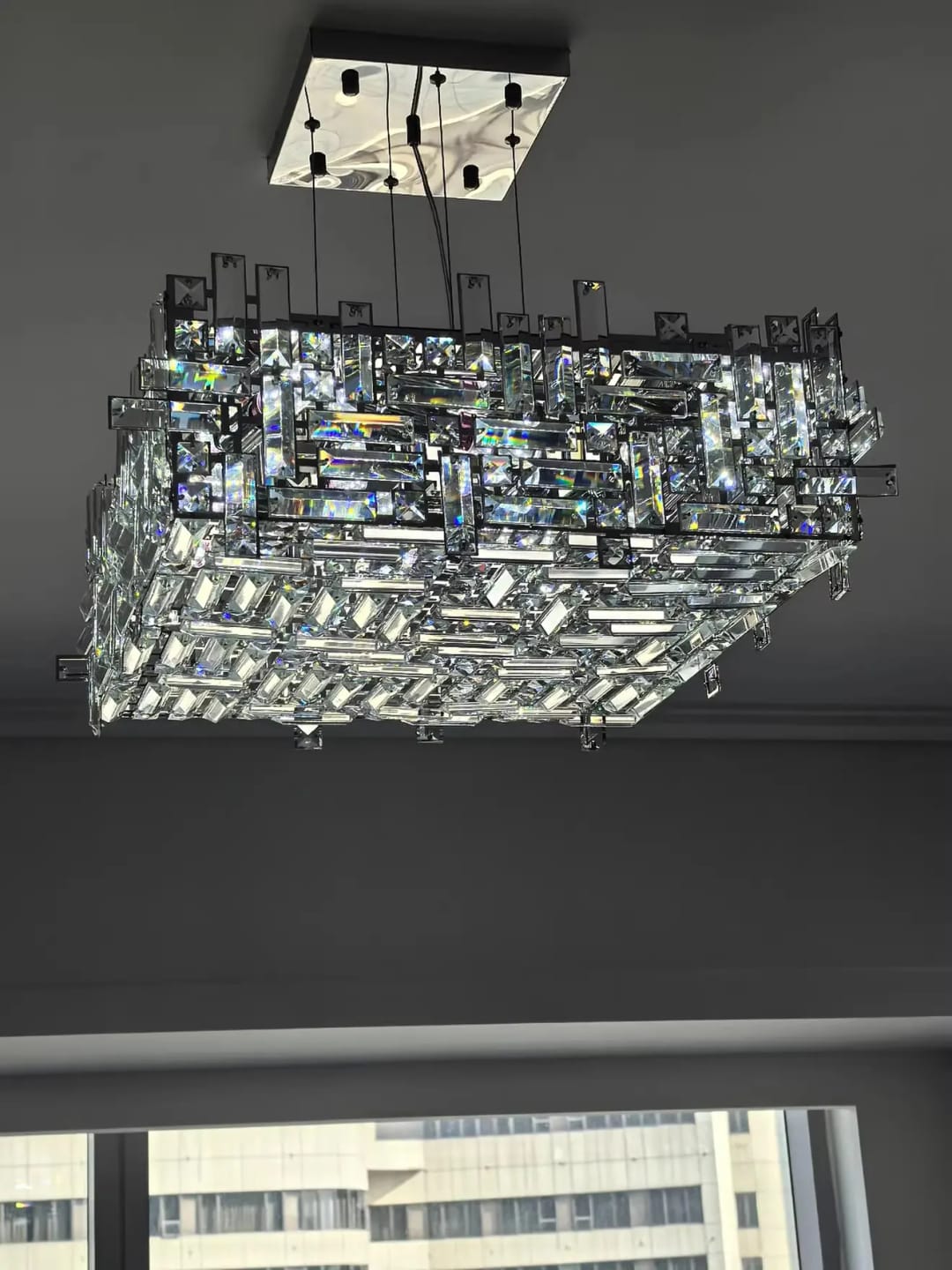 Customer photo review of Raka Luxury Chrome Crystal Chandelier