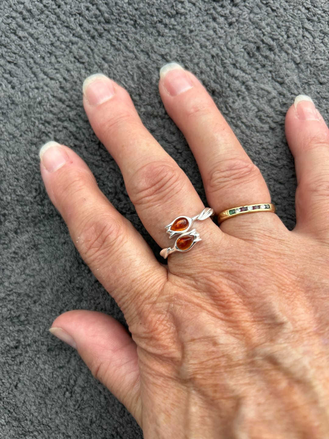 Customer photo review of Amber Tulip Ring