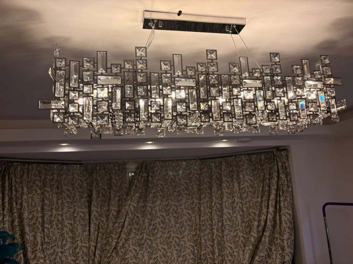 Customer photo review of Raka Luxury Chrome Crystal Chandelier