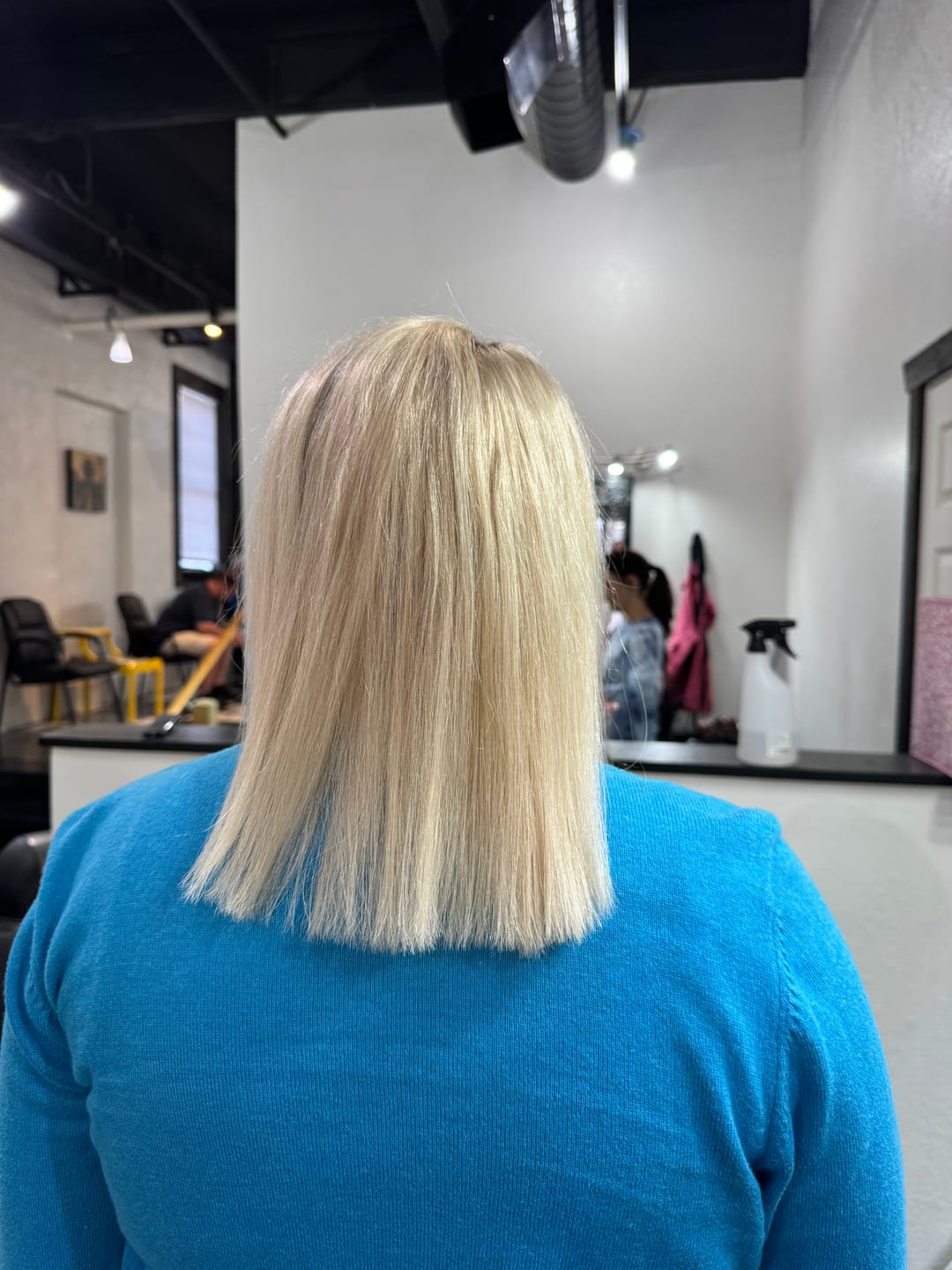 Customer photo review of 3x5 Inches Human Hair Toppers Mono Base Blonde Highlights #P18/613
