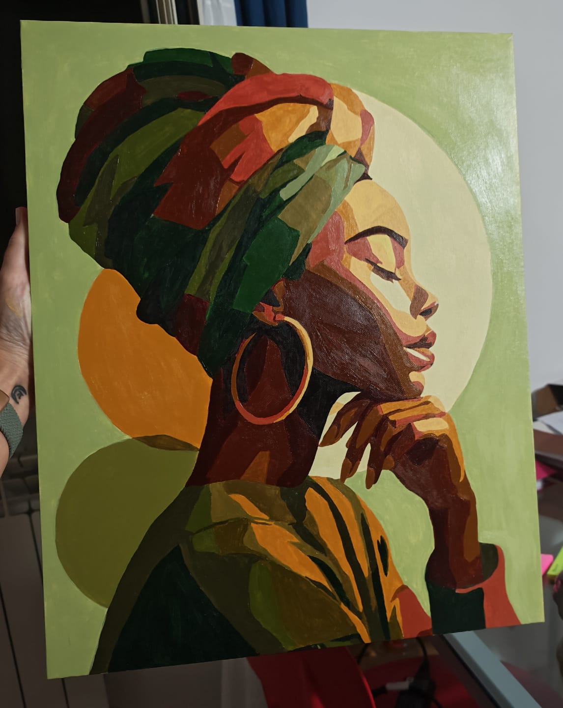 Customer photo review of Golden profile | Paint by Number