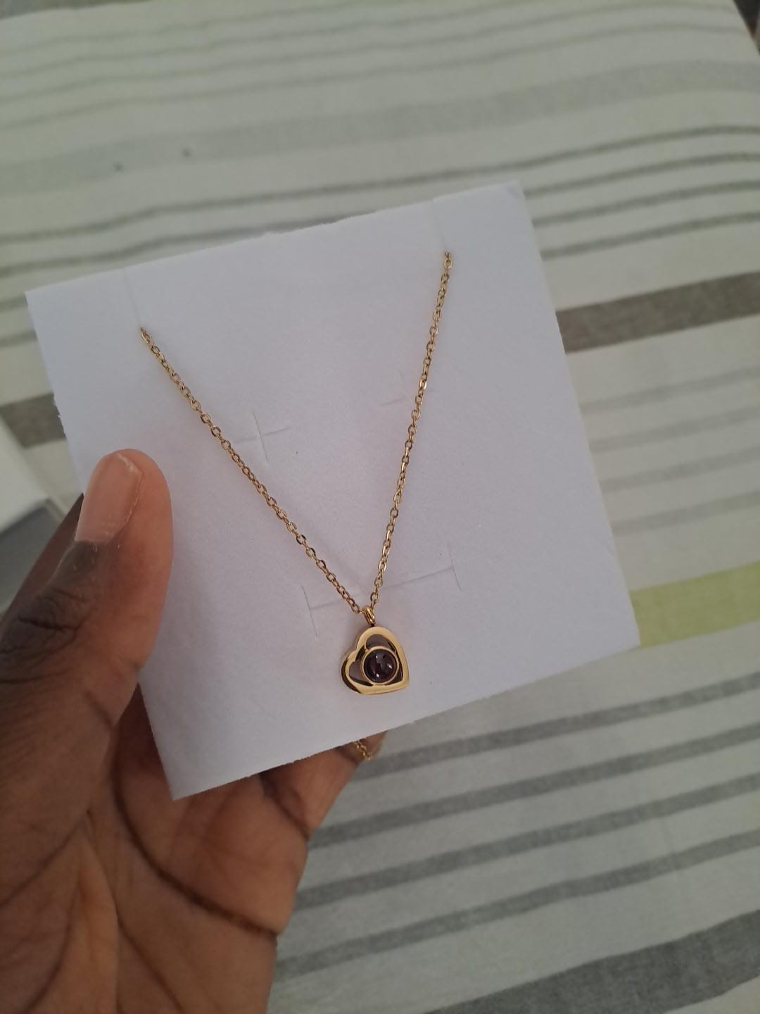 Customer photo review of Heart Photo Necklace