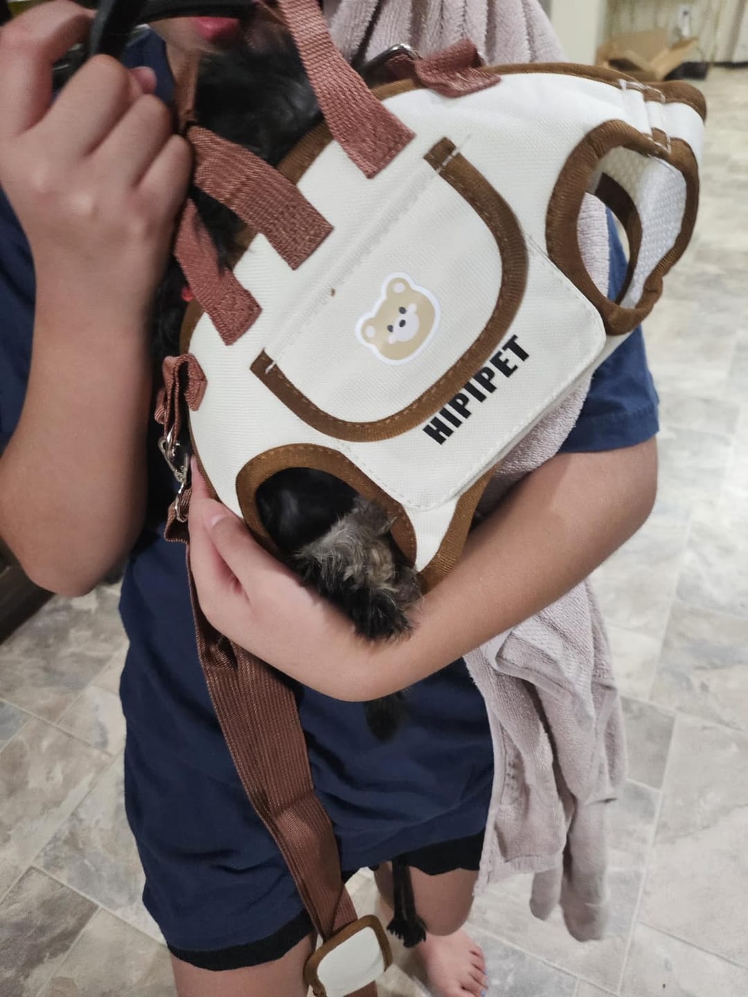 Customer photo review of Arnés de Transporte para Perros Pequeños