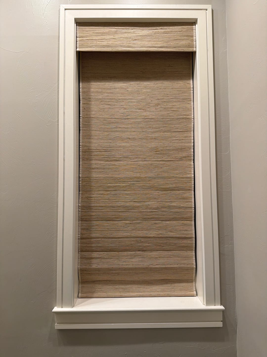 Customer photo review of SmartWings Motorized Woven Wood Shades 50%/70%/100% Blackout Orithyia