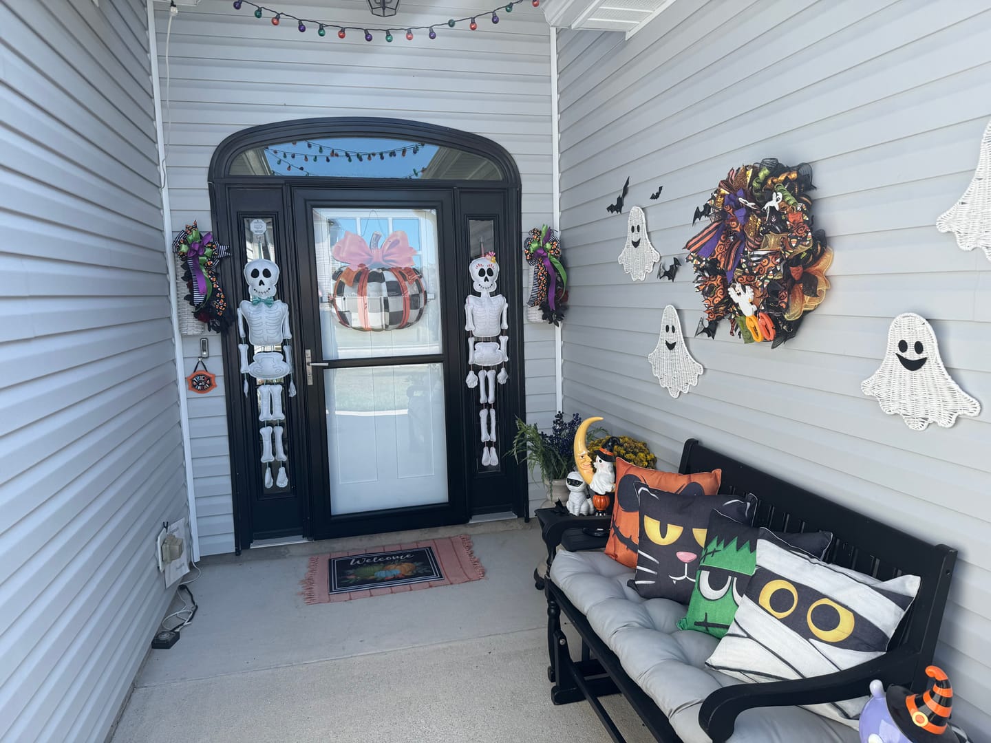 Customer photo review of Elegant Checkered Pumpkin Door Hanger