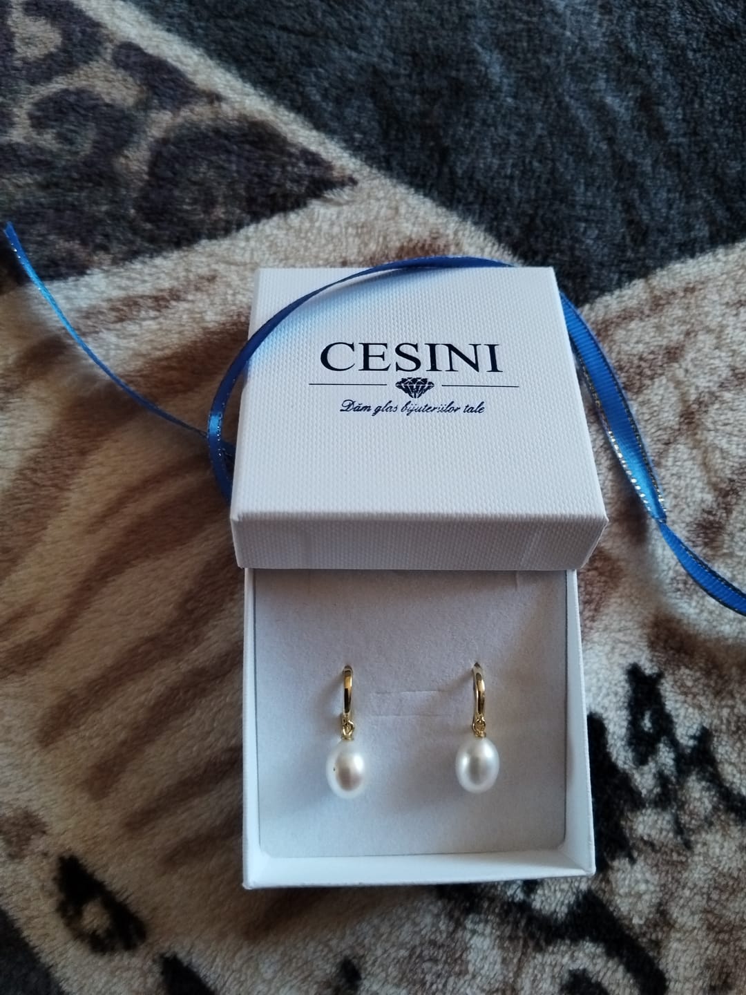 Customer photo review of Cercei din Argint Gold Magic Pearl