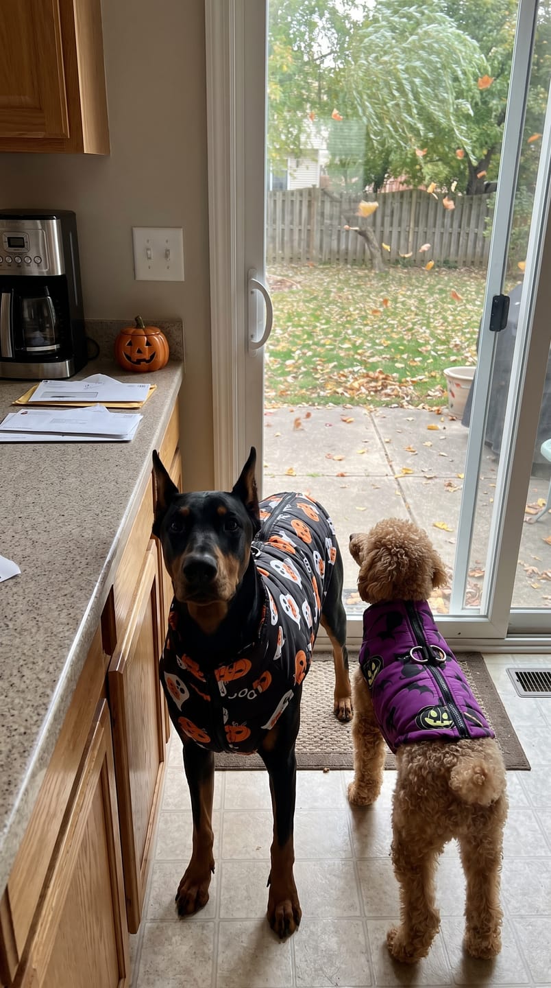 Customer photo review of Warm Whiskers Halloween Pet Vest