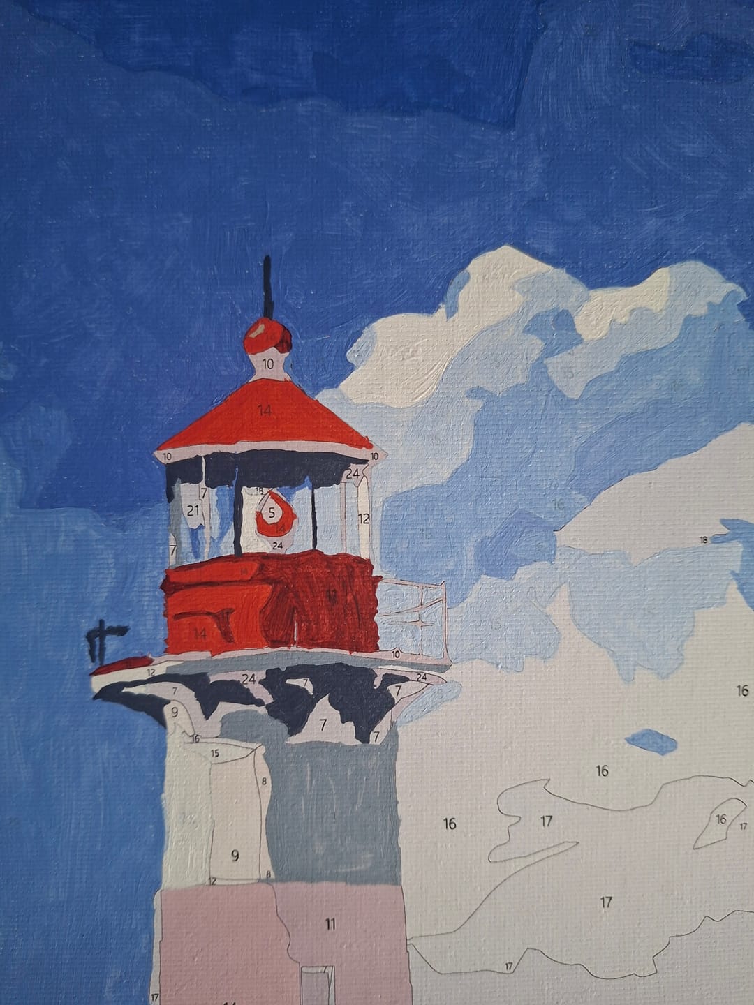 Customer photo review of Malen nach Zahlen - Leuchtturm & Segelboot