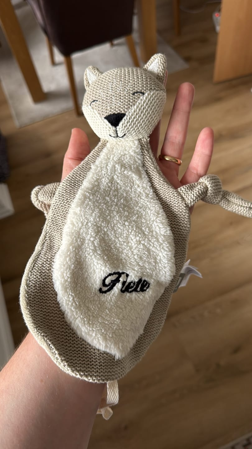 Customer photo review of Jollein Schmusetuch Baby mit Namen - niedliche Motive