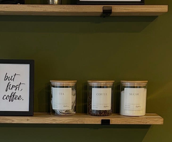 Customer photo review of Set of 3 Glass Jars with Bamboo Lid - Tea, Coffee and Sugar 800ml [Large Label]
