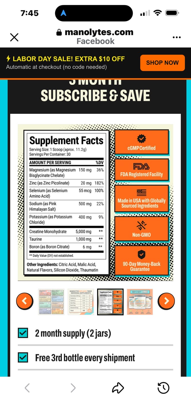 Customer photo review of Manolytes Daily Electrolytes