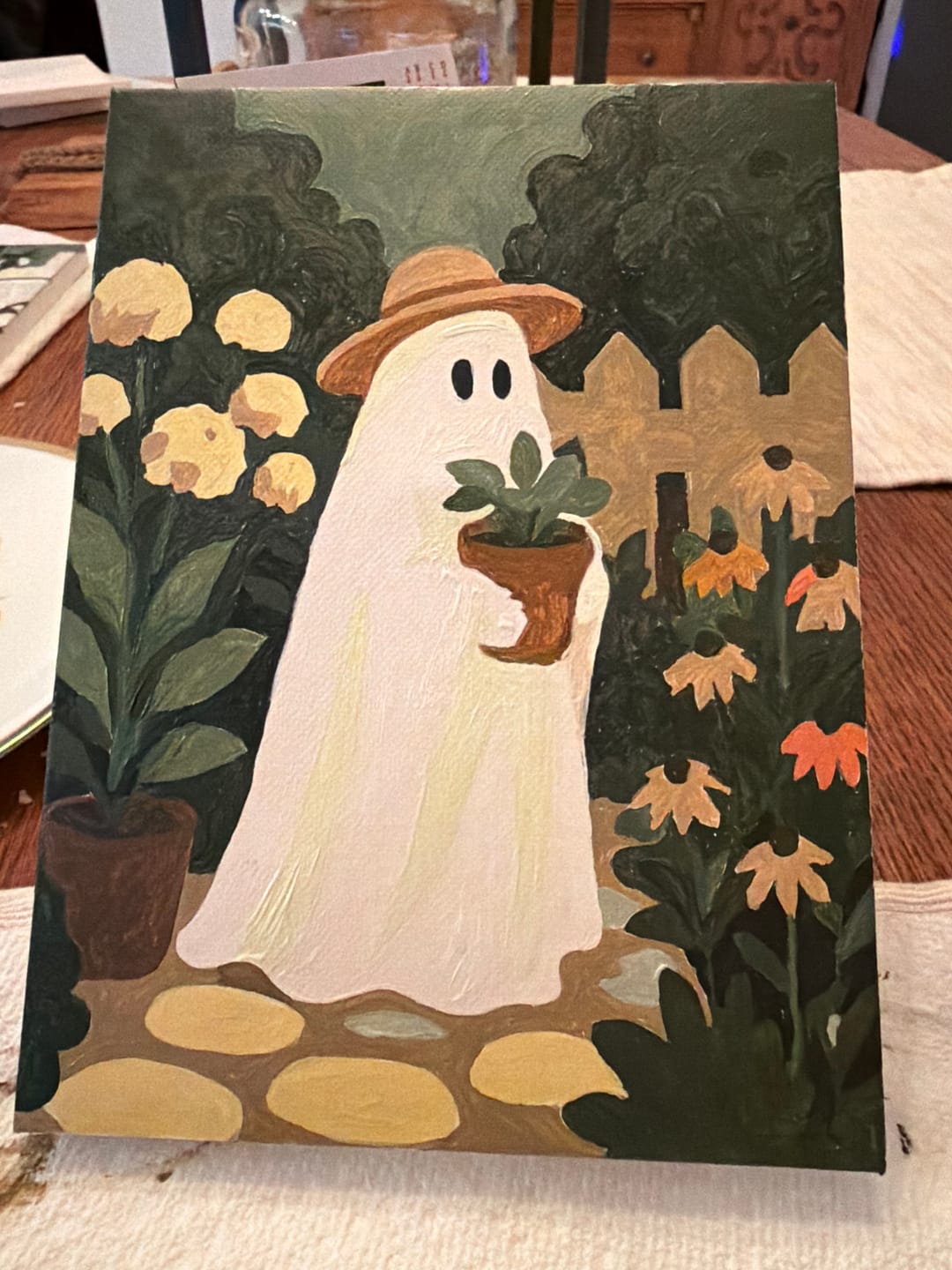 Customer photo review of 4 Mini Paintings - Boo Garden Set