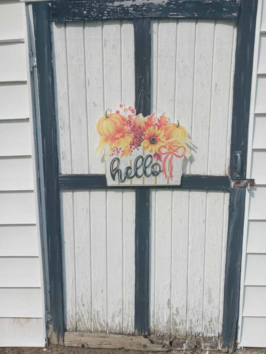 Customer photo review of Hello Fall Basket Door Hanger