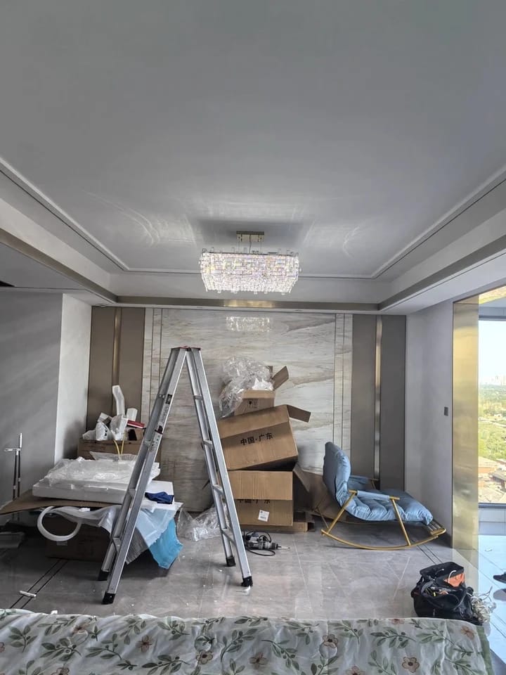 Customer photo review of Raka Luxury Chrome Crystal Chandelier