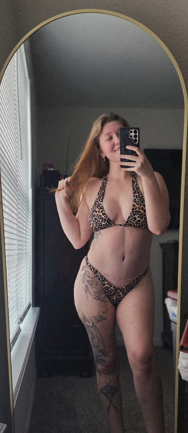 Customer photo review of 002 Halter Bikini Top - Cheetah