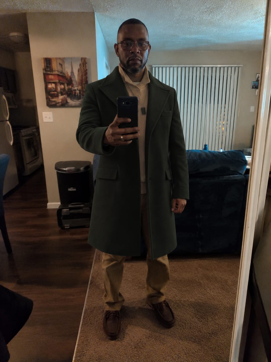 Customer photo review of Moonlight Black Single-Breasted Wool Coat For Men