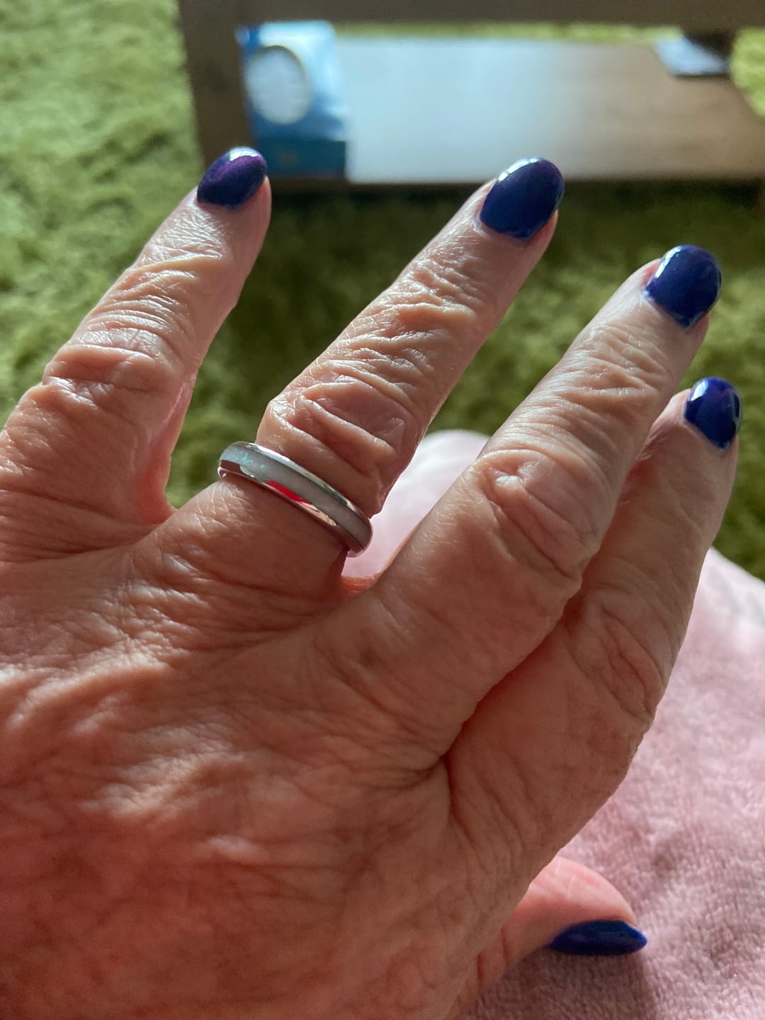 Customer photo review of The White Gold White Opal 4mm Wonder Ring