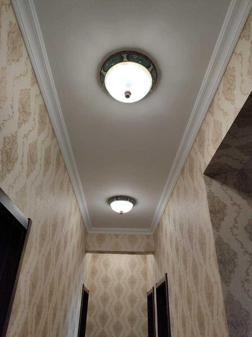 Customer photo review of Blue Resin Ceiling Light, White Glass Shade, Flush Mount