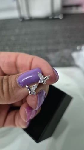 Customer photo review of Butterfly Whispers Stud Earrings