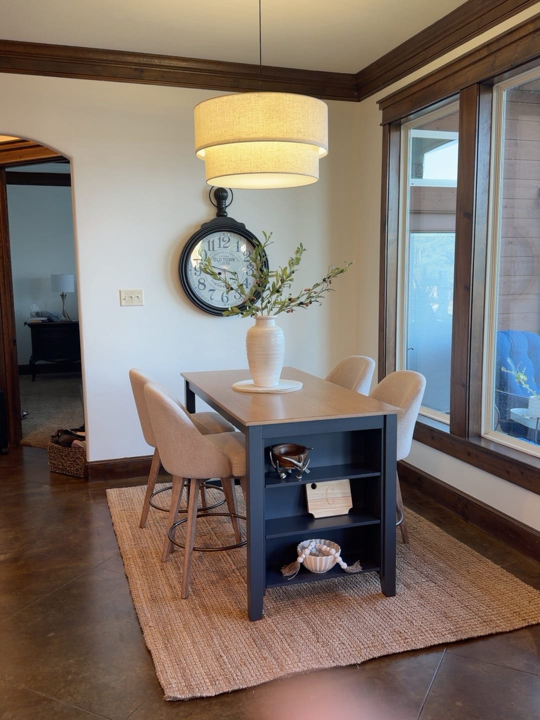 Customer photo review of Modern 2 Tiers Fabric Drum Pendant Light