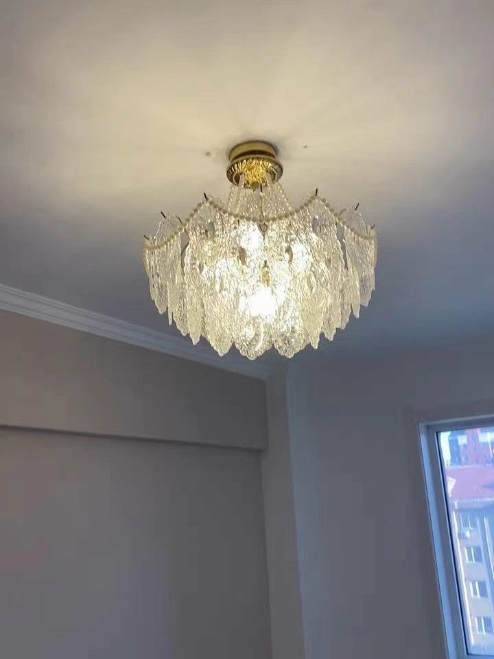 Customer photo review of Glass Pearl Pendant Light, Gold Frame, 50 to 80 cm