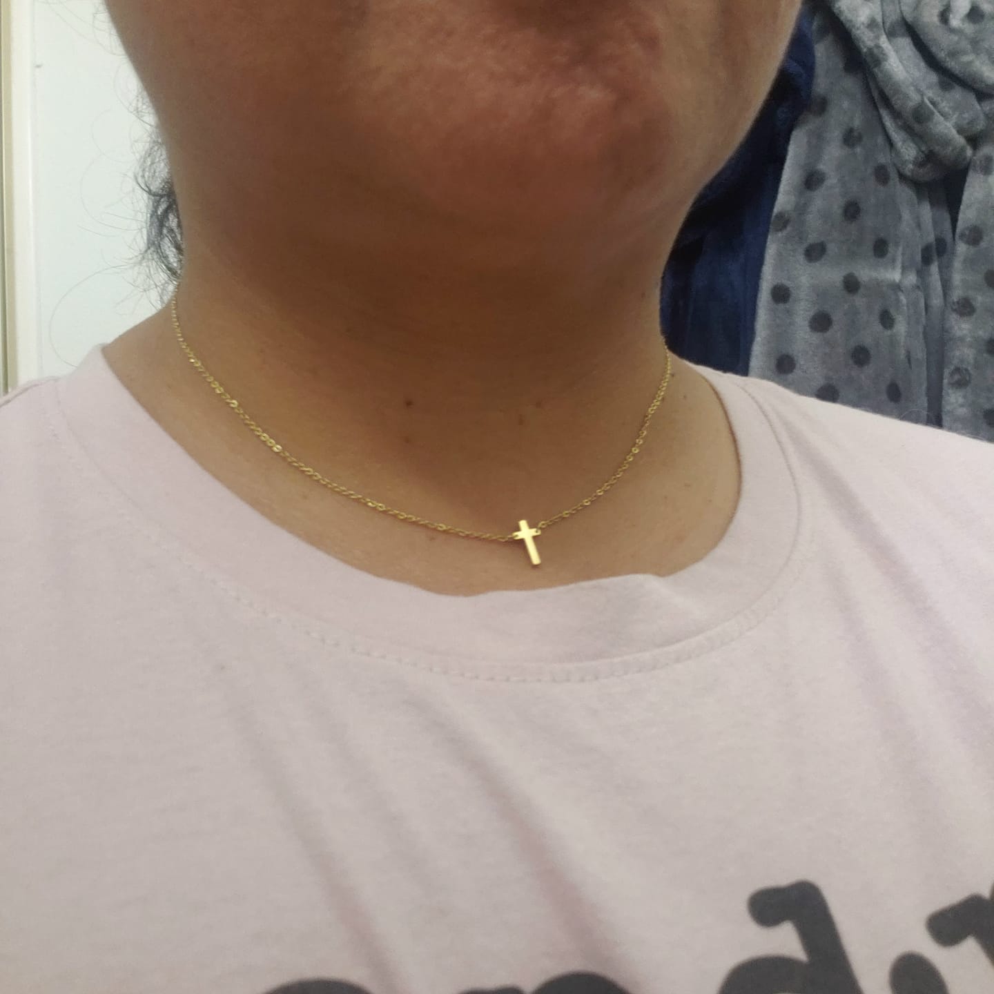 Customer photo review of Dainty Cross Necklace