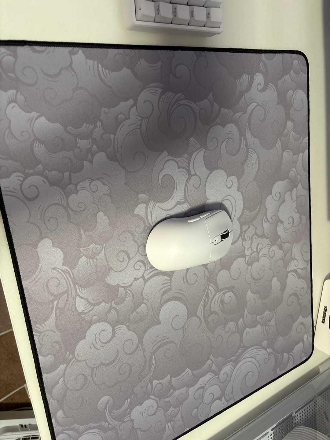 Customer photo review of Cloud White | Mousepad