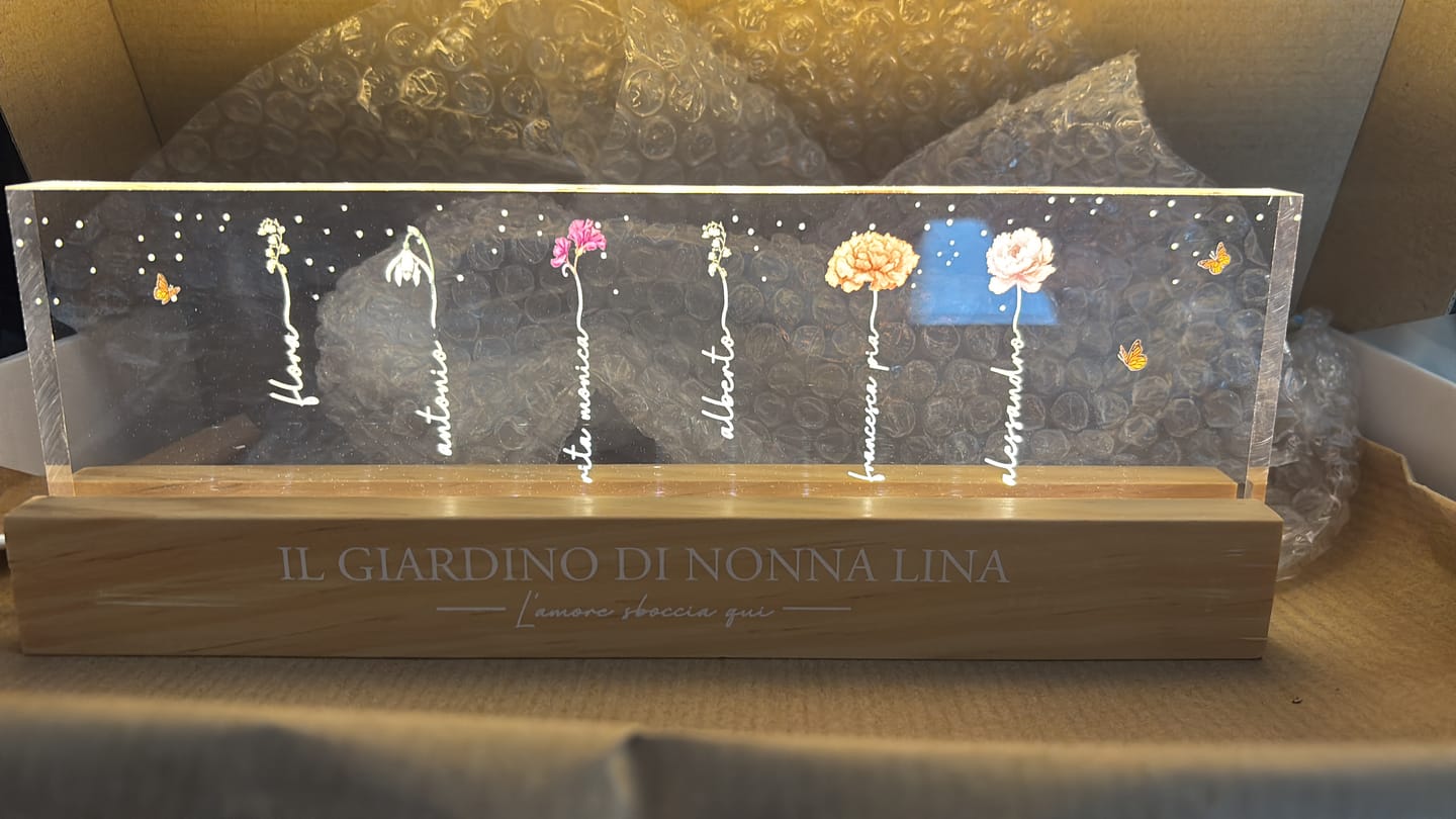 Customer photo review of lI giardino di Nonna - LED Supporto con fiori di nascita per Mamma e Nonna