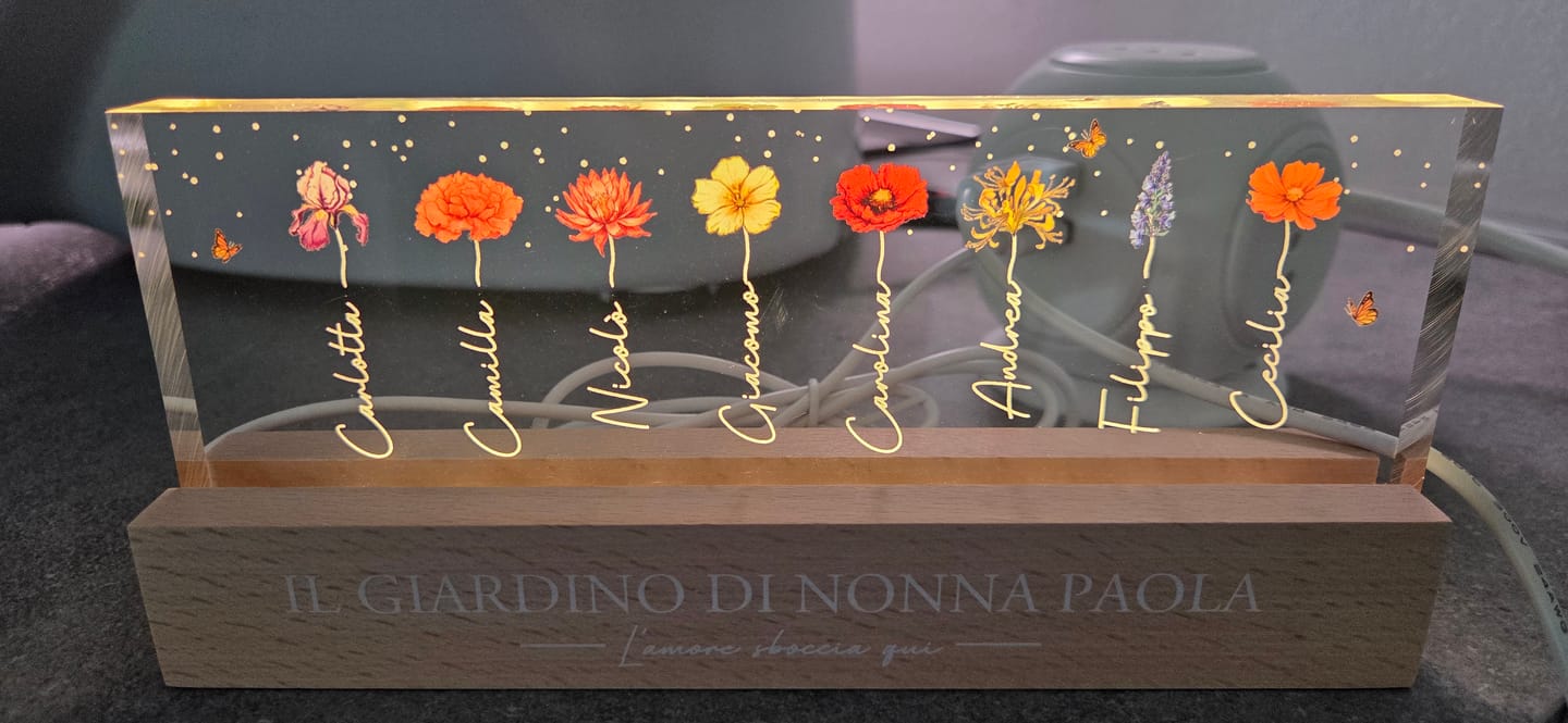 Customer photo review of lI giardino di Nonna - LED Supporto con fiori di nascita per Mamma e Nonna