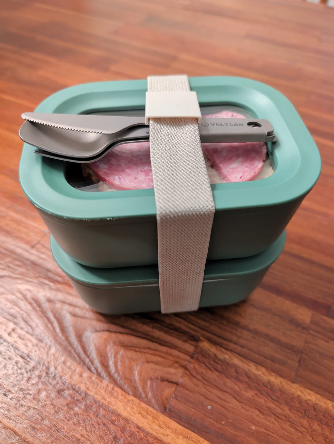 Customer photo review of Valtcan Titanium Compact 3 Piece Utensil Fork Spoon Knife Ultralight Carry System 39g