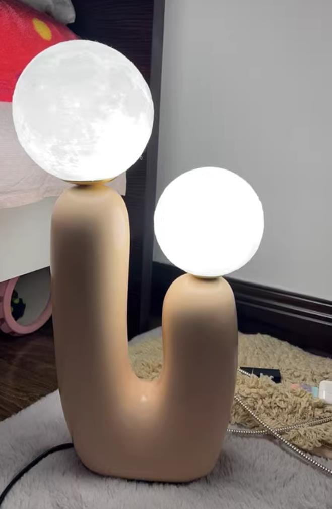 Customer photo review of Oo Table Lamp, White Glass Globe Shade, Ceramic Body, G9, Plug-In